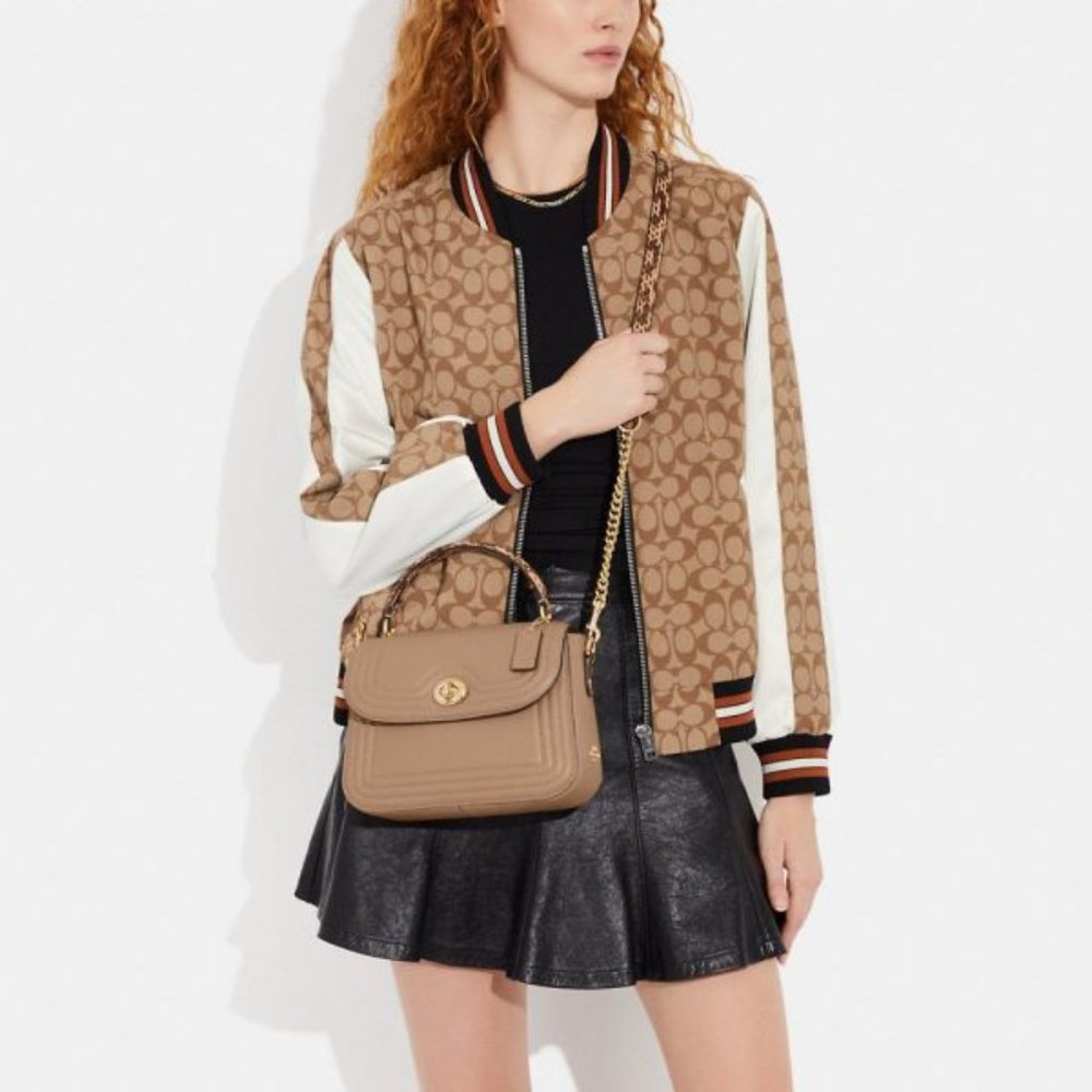Coach Marlie Top Handle Satchel With Border Quilting - Picture 7 of 9